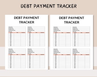 Suivi des paiements pour emprunts, agenda financier, planificateur de budget, journal des paiements, gestion de l'argent, agenda financier personnel, endettement boule de neige