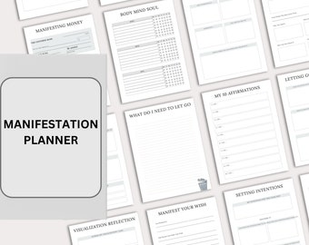 Manifestation Planner with Affirmations, Law of Attraction Notebook, Manifest Your Dreams Journal, Vision Board, Law of Attraction Tool