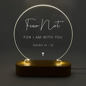 Custom Scripture LED Light • Personalized LED Night Light • Inspirational Bible Verse • Christian Home Accent • Faith Inspired Decor