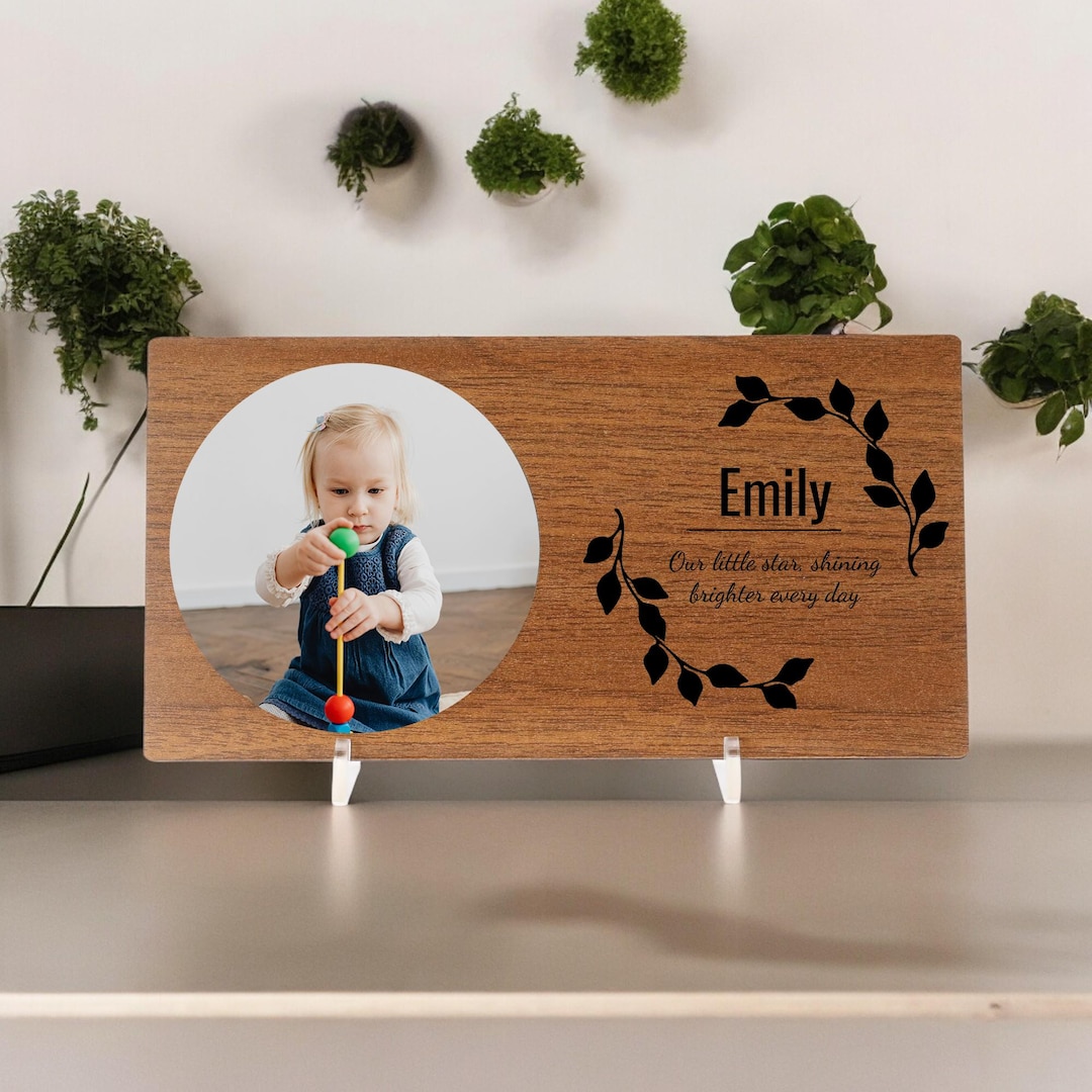Personalized Baby Picture Frame, Custom Wooden Star Keepsake, Little ...