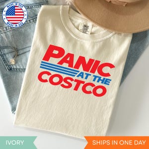 Panic At The Costco Shirt, Oversized Funny Meme T-Shirt, Vintage Graphic T-shirt, Retro Costco Meme Shirt, Panic Merch Shirt,  Costco Lovers