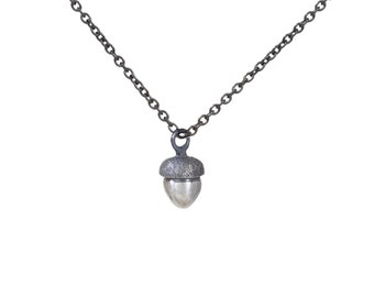 Fallen Acorn Necklace- silver