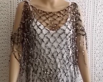 Crochet Love Knot/Solomon's Knot Peek-a-Boo Poncho Pattern