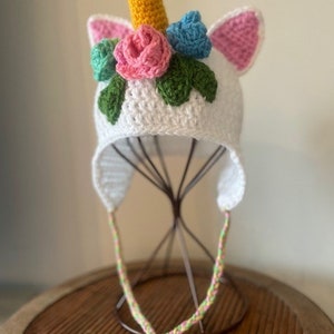 Unicorn Toddler Hand Crochet Hat