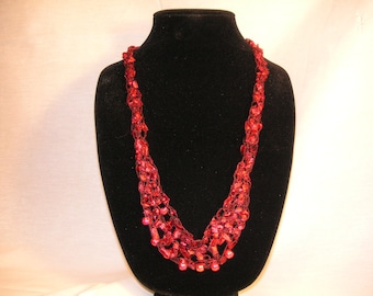 Crochet Ladder Yarn Beaded Necklace Pattern