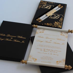 Customize Scroll Wedding Invitations, Luxury Wedding invitation with Box, Creative Unique Scroll Invitation, Elegant Wedding Invitations