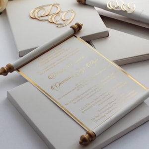 Goldfolie Royal Rolle Hochzeitseinladung: Luxus Boxed Invite