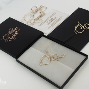Luxury Boxed Invitation, Acrylic Gold Mirror Invitation, Wedding Invite with Real Gold Foil Gold Frame, Mirror Gold Plexi Wedding Invitation