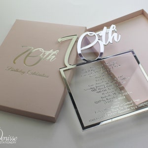 Faire-part 70e anniversaire, invitations d'anniversaire en argent pour soixante-dix et fabuleuses invitations, invitation à une fête, 20e, 30e, 40e, 50e, 60e, 70e