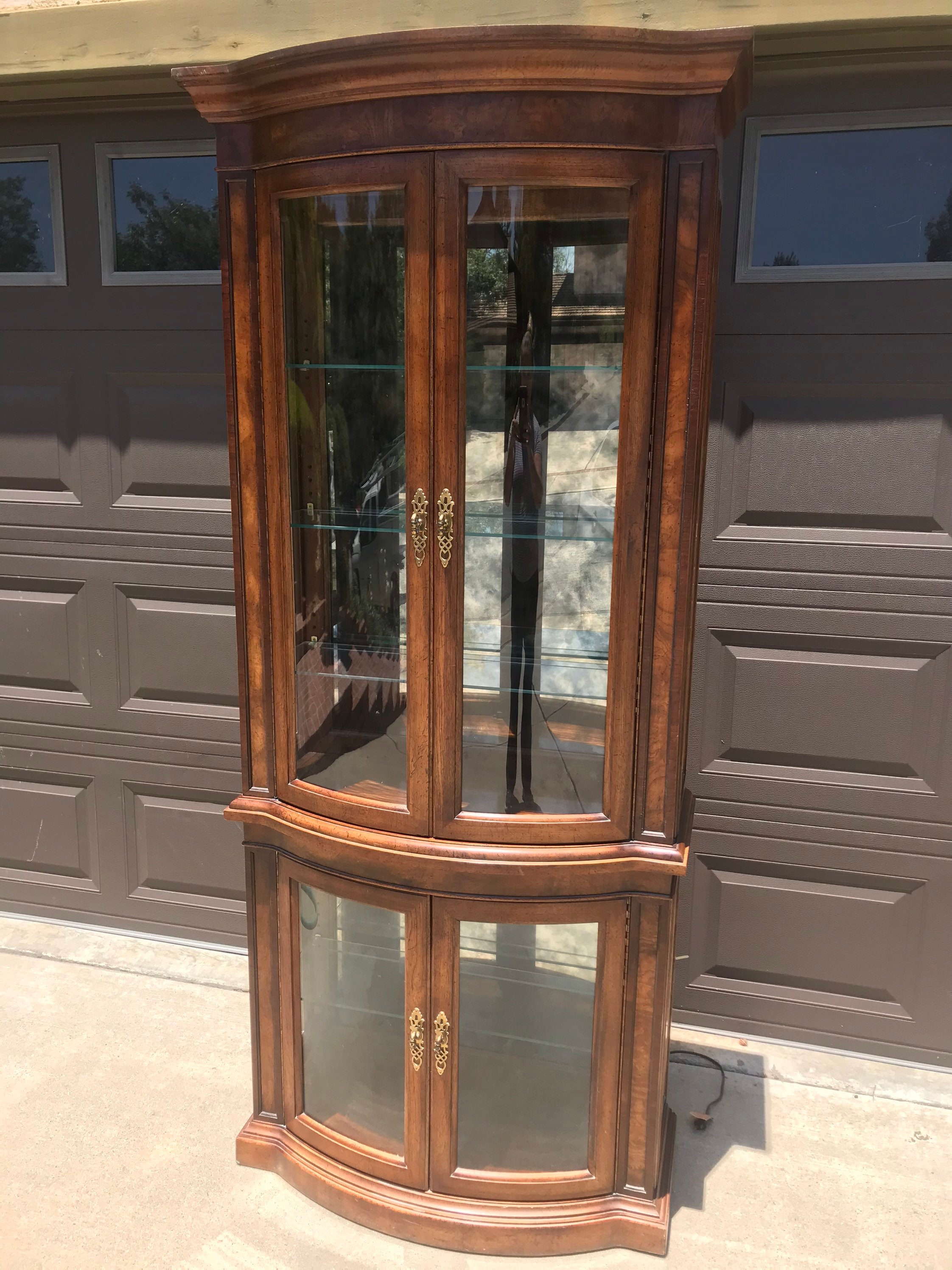 Vintage gran gabinete pantalla caja reflejada Sólido | Etsy