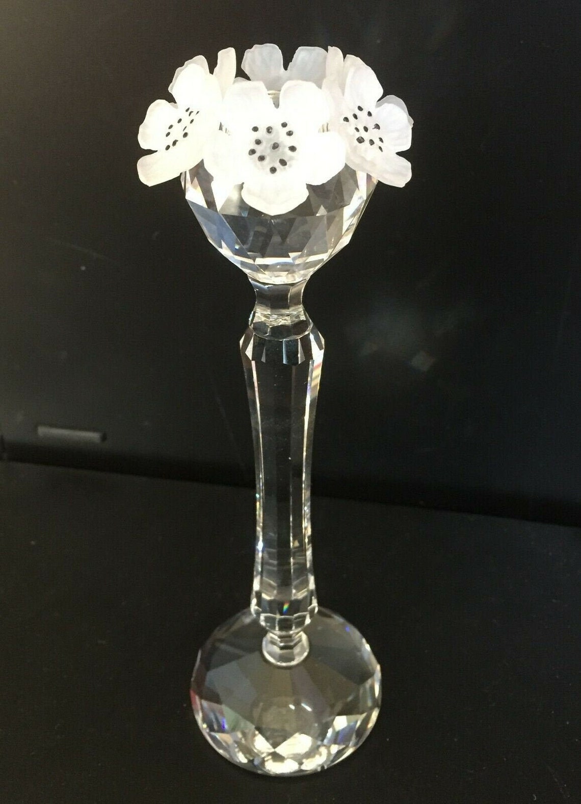 Swarovski Candle holder 7600 NR 137 Large with Flowers MIB COA Etsy