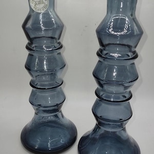 Set of 2 Vidrios San Miguel Recycled Glass Candle Holder Blue Spain