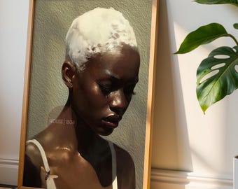 Abstract Black Woman Art Print, Afrocentric Home Decor
