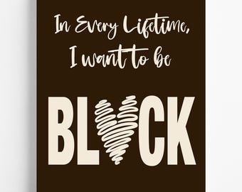 Black Excellence Word Art Print, Minimalist Typography