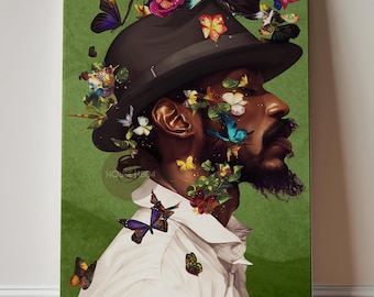 Colorful Black Man Art: Modern African American Canvas Print