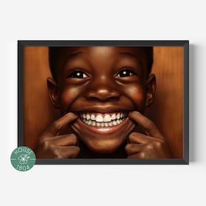 Black Boy Joy Wall Art, Black Boy Art Print, Black Art Print, Black Boho Wall Art, Black Art Canvas Wall Art, Kids Room Wall Art, Kids Art