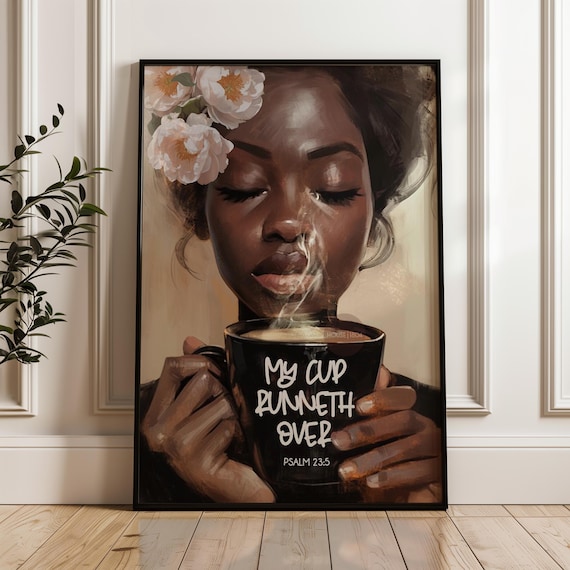 Christian Black Women Wall Art: Bible Verse Canvas Print