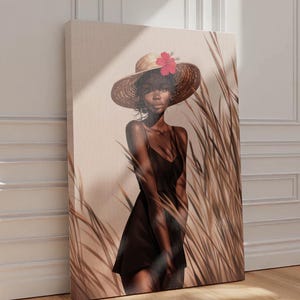 Black Woman Canvas, Black Woman Art Print, Caribbean Woman Art, Haitian Art, Black Home Decor, African American Art Prints, Black Art Framed