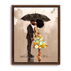 Black Couple Art Canvas, Black Couple Love, Black Love Art Prints, Black Love Art Canvas Wall Art, Black Valentines Day Gift for Her