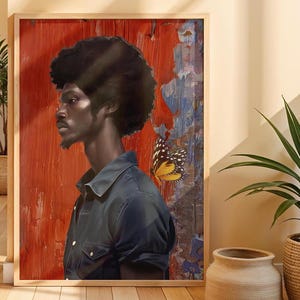 Black Man in Color, Bohemian Black Man Art Print, Modern Black Art, Abstract Black Art, Black Urban Art Print, Bold Black Art, Colorful