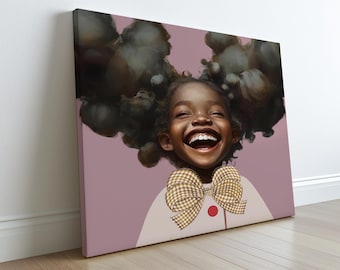 Black Girl Magic Art: Afro Puffs, African American Nursery Decor