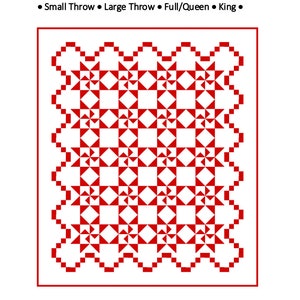 White Tidings Quilt Pattern, red and white quilt pattern, star quilt pattern