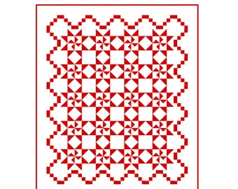 Motif de courtepointe White Tidings, motif de courtepointe rouge et blanc, motif de courtepointe étoile