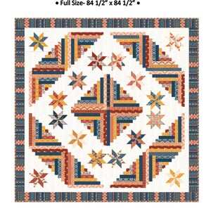 Starry Cabin quilt pattern, star quilt, log cabin quilt, baby quilt pattern image 2