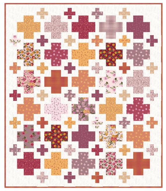 PDF VERSION- Positive Side quilt pattern, layer cake quilt, plus quilt, precut quilt, quilt throw quilt pattern, baby quilt pattern