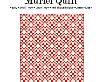 PDF VERSION- Muriel Quilt Pattern, 54-40 or fight quilt pattern, shoo fly quilt pattern, fat quarter quilt pattern, two color quilt pattern