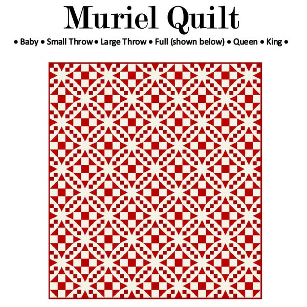 Muriel Quilt Pattern, 54-40 or fight quilt pattern, shoo fly quilt pattern, fat quarter quilt pattern, two color quilt pattern