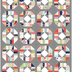 The Chance quilt pattern, jelly roll quilt, charm pack quilt, precut quilt, full size quilt pattern
