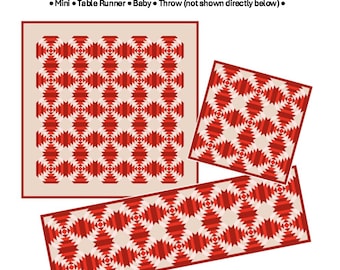 Pineapple Party Quilt Pattern, Ananas Quilt Block, Ananas Quilt Block, zweifarbiges Quilt Muster, Scrap Quilt Block