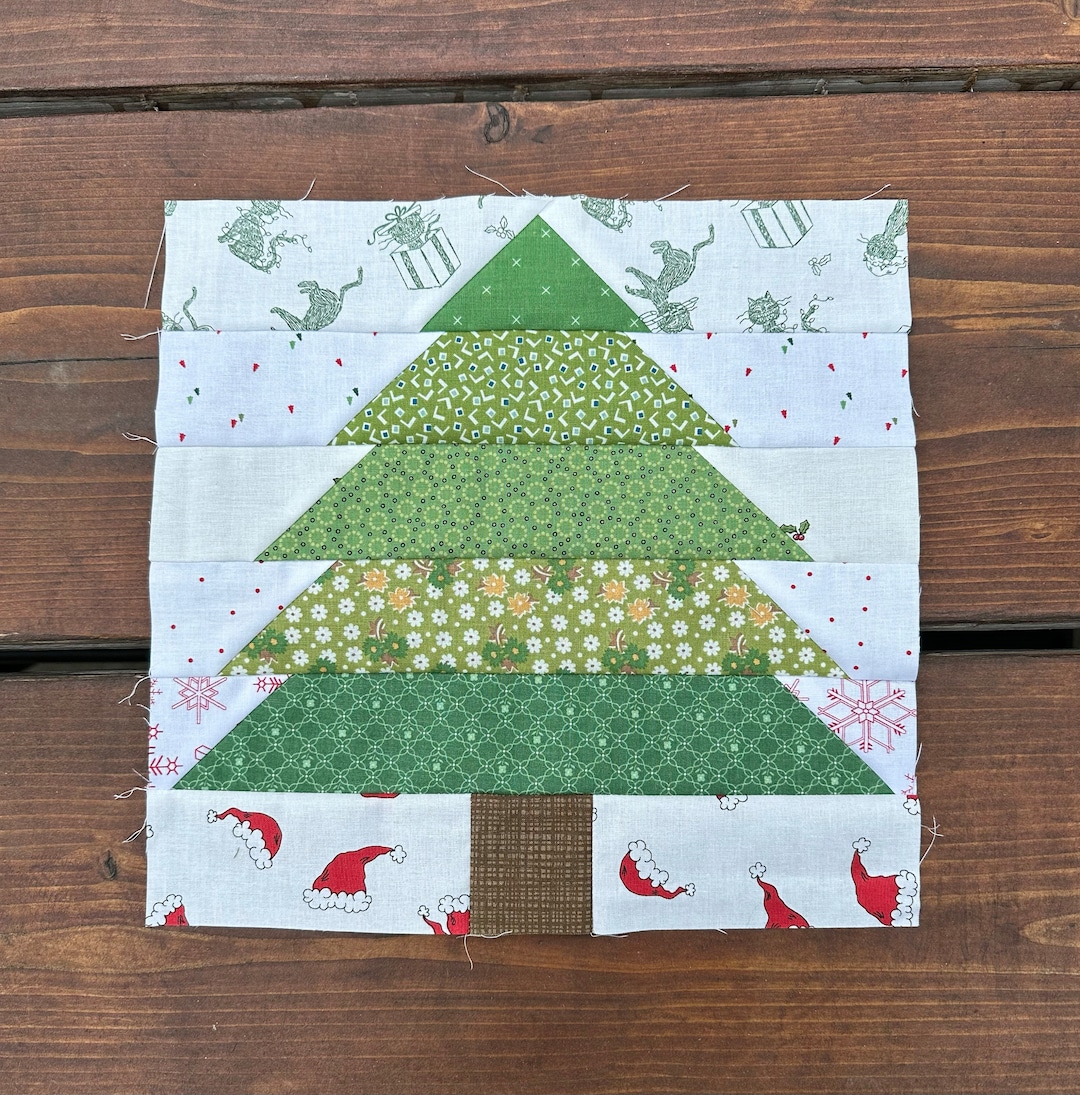 Evergreen Quilt Block Pattern, Tree Block Traditional Piecing, Quilted ...