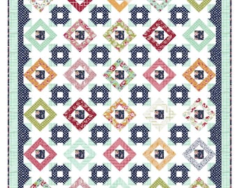 PDF VERSION- Maybelle Quilt Pattern, Jelly Roll Throw Quilt (PDF Download)