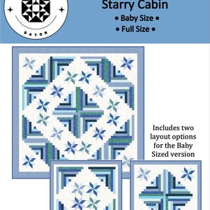 PAPER VERSION- Starry Cabin quilt pattern, star quilt, log cabin quilt, baby quilt pattern