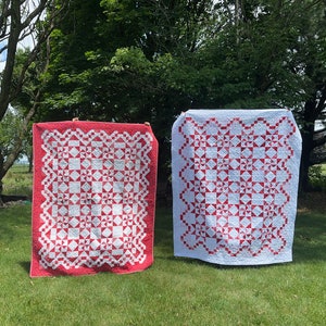 BUNDLE- Includes BOTH Red Tidings Quilt AND White Tidings Quilt Pattern, red and white quilt pattern, star quilt pattern