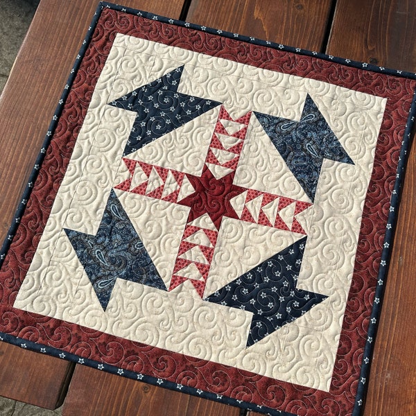 Liberty Baskets quilt pattern, basket and star quilt, basket quilt, star quilt, mini quilt, americana quilt, summer quilt, wall quilt