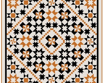 PDF VERSION- Starry Magic quilt pattern, star quilt, sampler quilt, christmas quilt pattern, fall quilt pattern