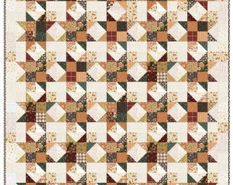 VERSION PDF : Modèle de courtepointe Starlight, modèle de courtepointe étoile patchwork, modèle de courtepointe avec coupons de tissu, modèle de courtepointe patchwork