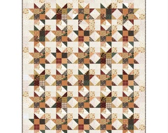 PAPER VERSION- Starlight Quilt Pattern, scrappy star quilt pattern, fat quarter quilt pattern, scrap quilt pattern