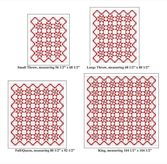 White Tidings Quilt Pattern, Red and White Quilt Pattern