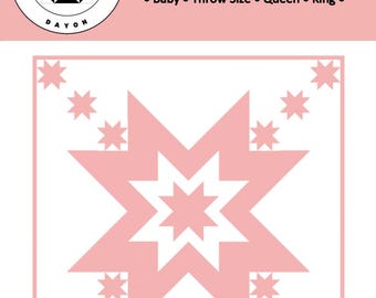 PAPER VERSION- Willa quilt pattern, star quilt, star in a star quilt