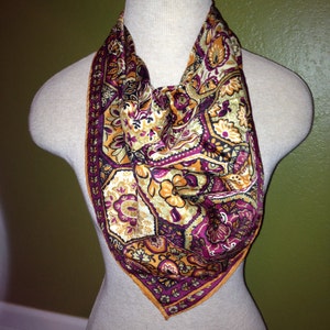 Vintage Glentex vet Paisley en bloem nylon sjaal