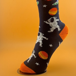 Astronaut Space Socks: Galaxy Crew Socks for Men & Women