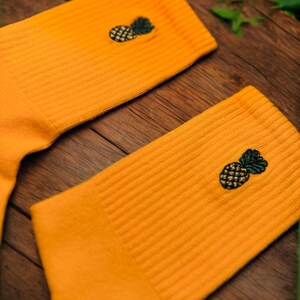 Fruit Socks Set - Embroidery Colorful Sock - Funny Socks - Breathable Durable - Socken - Christmas Gift Pineapple