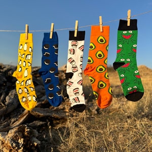 Nutella and Frog Sock - Oreo Funny Socks Set - Sock Box Colorful Pairs - Quality More - Socks Box Valentine Sock Gift İdea - Cute Socks Box