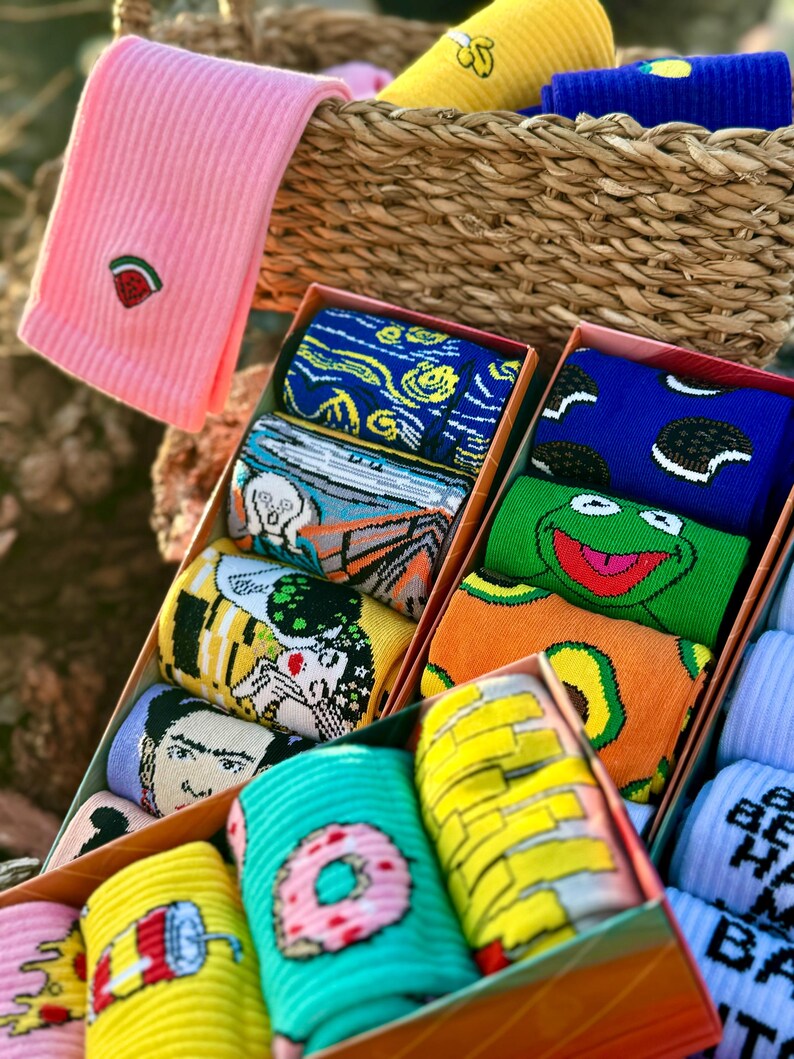Fruit Socks Set - Embroidery Colorful Sock - Funny Socks - Breathable Durable - Socken - Christmas Gift image 10