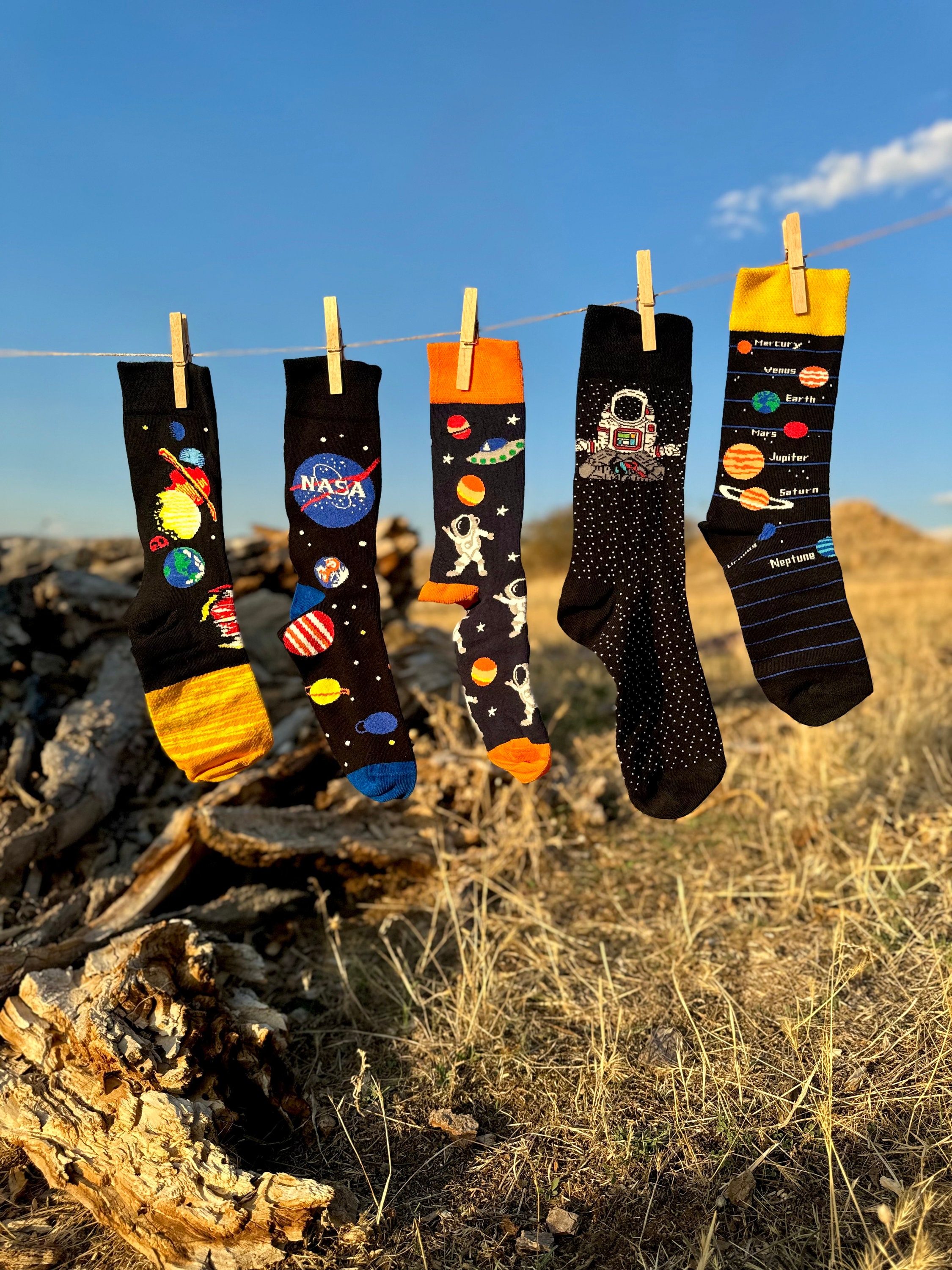 Nasa Space Socks Set - Astronaut Planet Galaxy Designs Themed