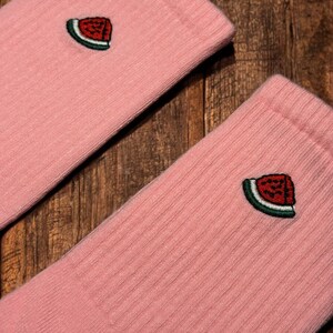 Fruit Socks Set - Embroidery Colorful Sock - Funny Socks - Breathable Durable - Socken - Christmas Gift Watermelon